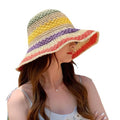 Cool Comfort Fisherman Hat Fashionable Bohemian Seaside Rainbow Patchwork for Beach Holiday Daily Outdoor Travel Casual Use