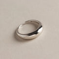 925 Sterling Silver Big Glossy Round Rings for Women Creative Jewelry Adjustable