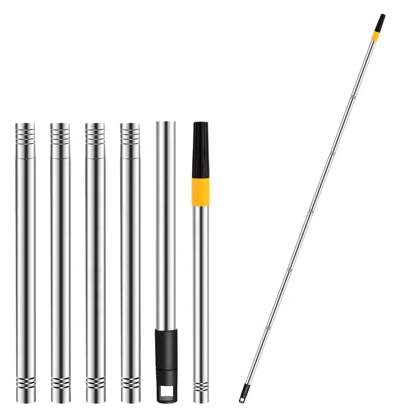KAFUWELL EM3689 Extension Pole With Paint Rollers Brush 4 Sections Stainless Steel Roller Brush Wxtension Pole