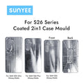 Sunyee 3d Coated Sublimation Mould for Samsung S26 Series 2 In1 Phone Case Model Mold Metal Jig