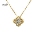 Fashion Dancing Diamond 18K Solid Gold Women's Pendant Necklace with 0.05ct Round Brilliant Cut 18inch Chain-Anniversary Gift