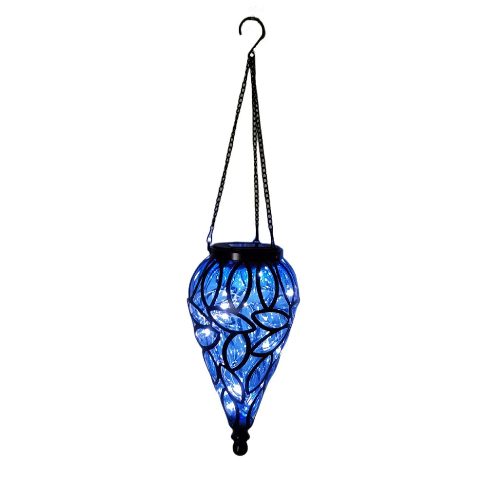 Outdoor Ironwork Solar Hot air Balloon Lamp Water Drop Lamp Glass Chandelier Garden Lamp Garden Arrangement