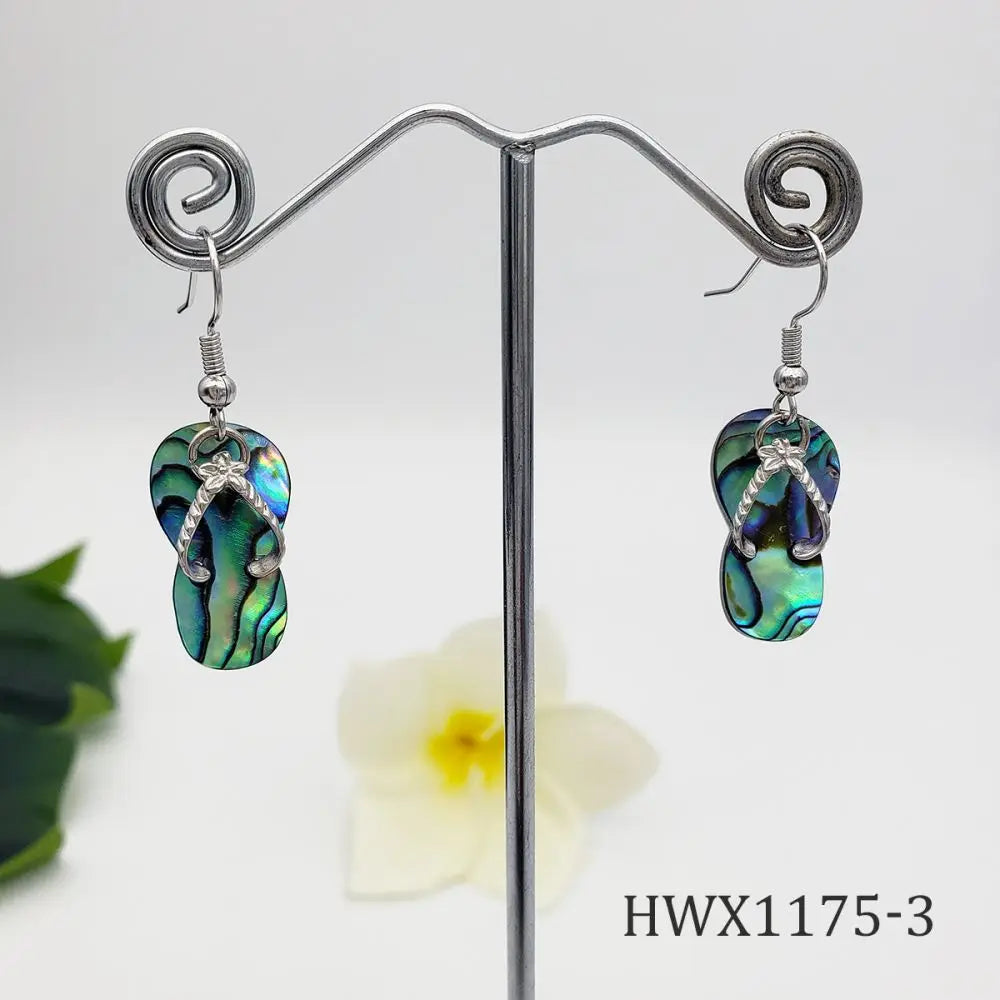 Hawaii slippers Silver Summer Shell Earrings