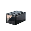 Wholesale Custom logo Acrylic Transparent Drawer Stackable Shoes Box Organizer Black Plastic Storage Sneaker Box for Bedroom