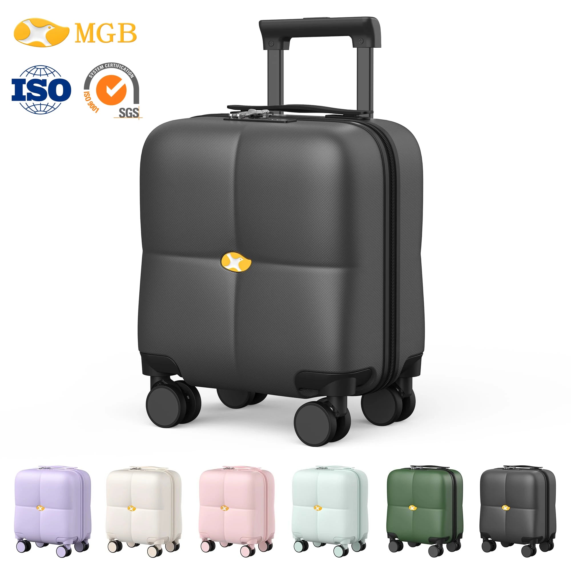 MGB 14 Inch PC Small Trolley Luggage Spinner Cartoon Durable Fashionable Lightweight Carry-On Boarding Suitcase for Travel