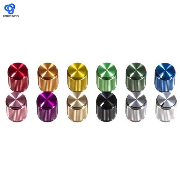 CNC Aluminum Control Knob 6mm D Shaft Knurled Potentiometer Cap for Industrial Anodized Brushed Finish Prototype Available