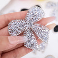 Hot Sale Iron-On Rhinestone Diamond Bow Patches Resin Hot-Fix Rhinestone Applique Patch Embellishment for Shoes Garments