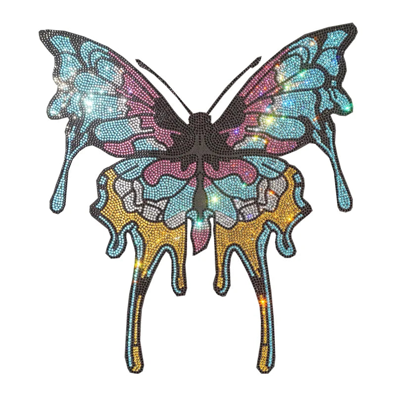 Free Sample Custom Cute Hotfix Rhinestone Transfer butterfly Iron on Rhinestone Transfers
