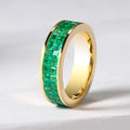 Custom Name Ring Genuine Emerald Stone 18k Real Gold Jewelry Pawnable Stone Rings for Women