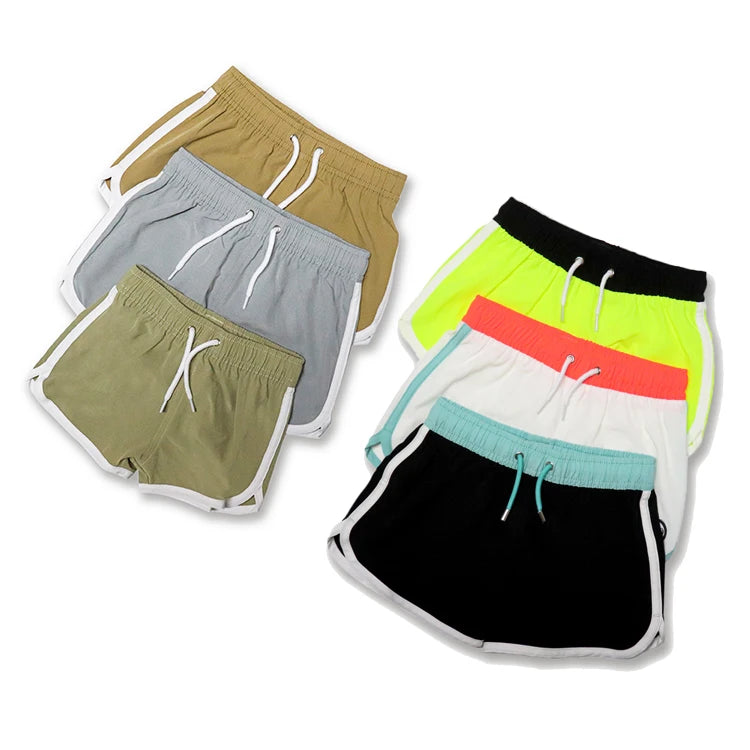 Custom Fashion Men's Water-Reflective Elastic Waist Beach Shorts Side Slip Pockets Color-Changing Swim Trunks Pattern Embroidery