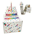 Shimmer Star Square Paper Adult Birthday Money Box Gift Box with Pull Out Card for Birthday Party