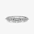 Ailmay Luxury Water Drop Shape Cut Clear Zircon Rings for Women Classic Romantic 925 Sterling Silver Fashion Jewelry