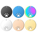 Stainless Steel Hot Selling Multi-specification Pet Jewelry Engravable Logo Hollow Round Dog Paw Blank Pendant Fashion Charms