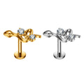 G23 ASTM F136 Titanium Helix Earring 16G Internal Thread Snake Shape CZ Inlay Nose Studs Women Body Piercing Jewelry