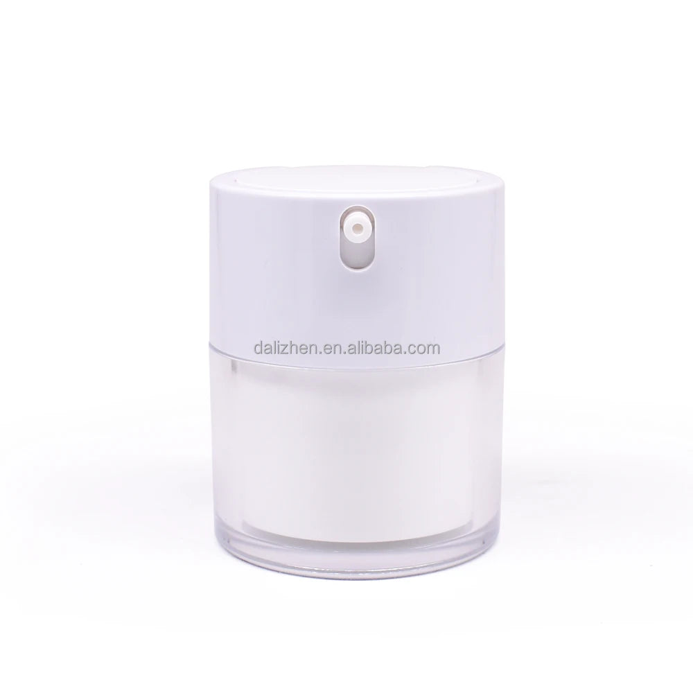 Empty Cosmetic Container 30ml White Acrylic Airless Pump Jar for Cream