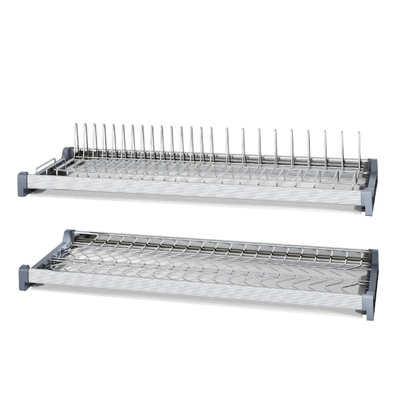 Aluminum Alloy Dish Pull Out Basket Kitchen Cabinet Fixed Dish Rack for Sink Storage Metal Material