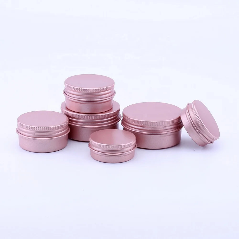 Empty Storage Container Aluminum Cosmetic Face Cream Jars 15g 30g 50g 60g 80g 100g Rose Metal Aluminum Tin for Saffron