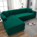 Custom Comfortable Eco-friendly 100% Polyester Elastic Stretch L Shape Sofa Seat Covers Solid Color Sofa Slipcover for Living