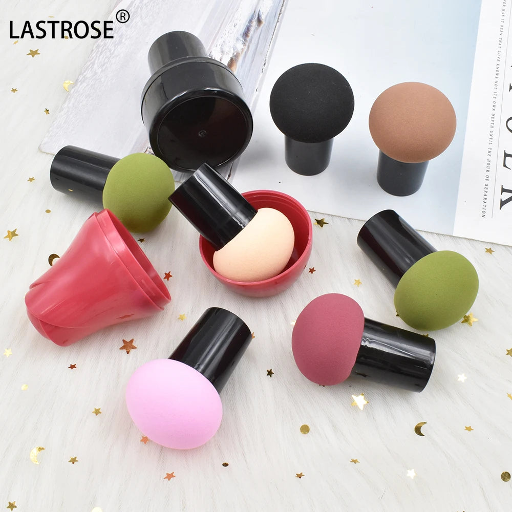 Wholesale Mushroom Makeup Sponge With Handle Round Head Foundation Cosmetic Sponges Powder Puff Cosmetic Tools