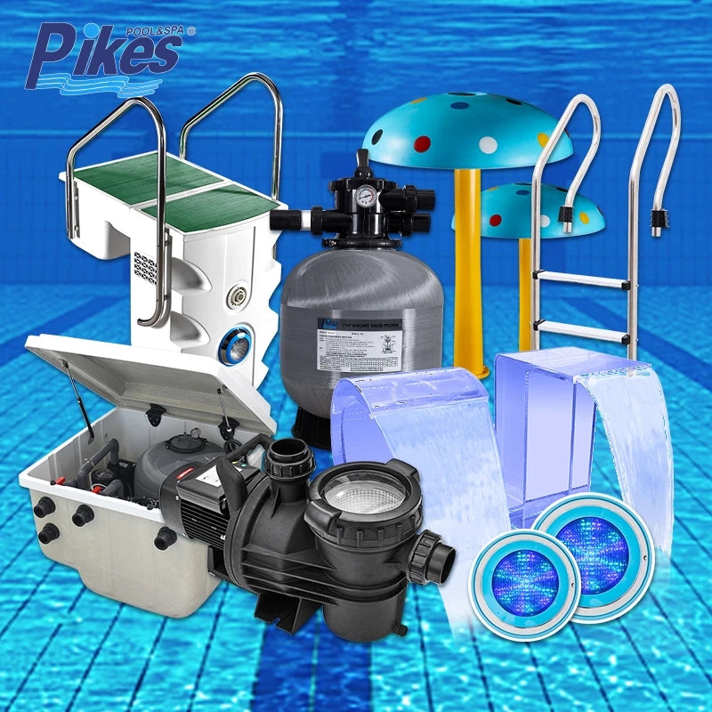 Full Set Pool Waterfall ABS Skimmer Ladder Filter System Swimming Pool Equipment Cleaning Accessories