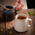 Japanese Flower Tea Cup Retro Rustic Stoneware Cappuccino Latte Ceramic Mug Pottery Tea Mugs