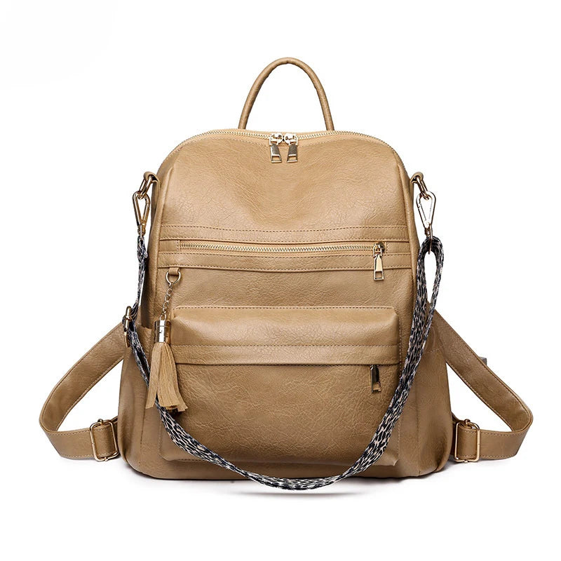 2025 Custom Wholesale University Fashion Cute College Lady Teen Girls Travel PU Leather Large Capacity Women Backpack Bag