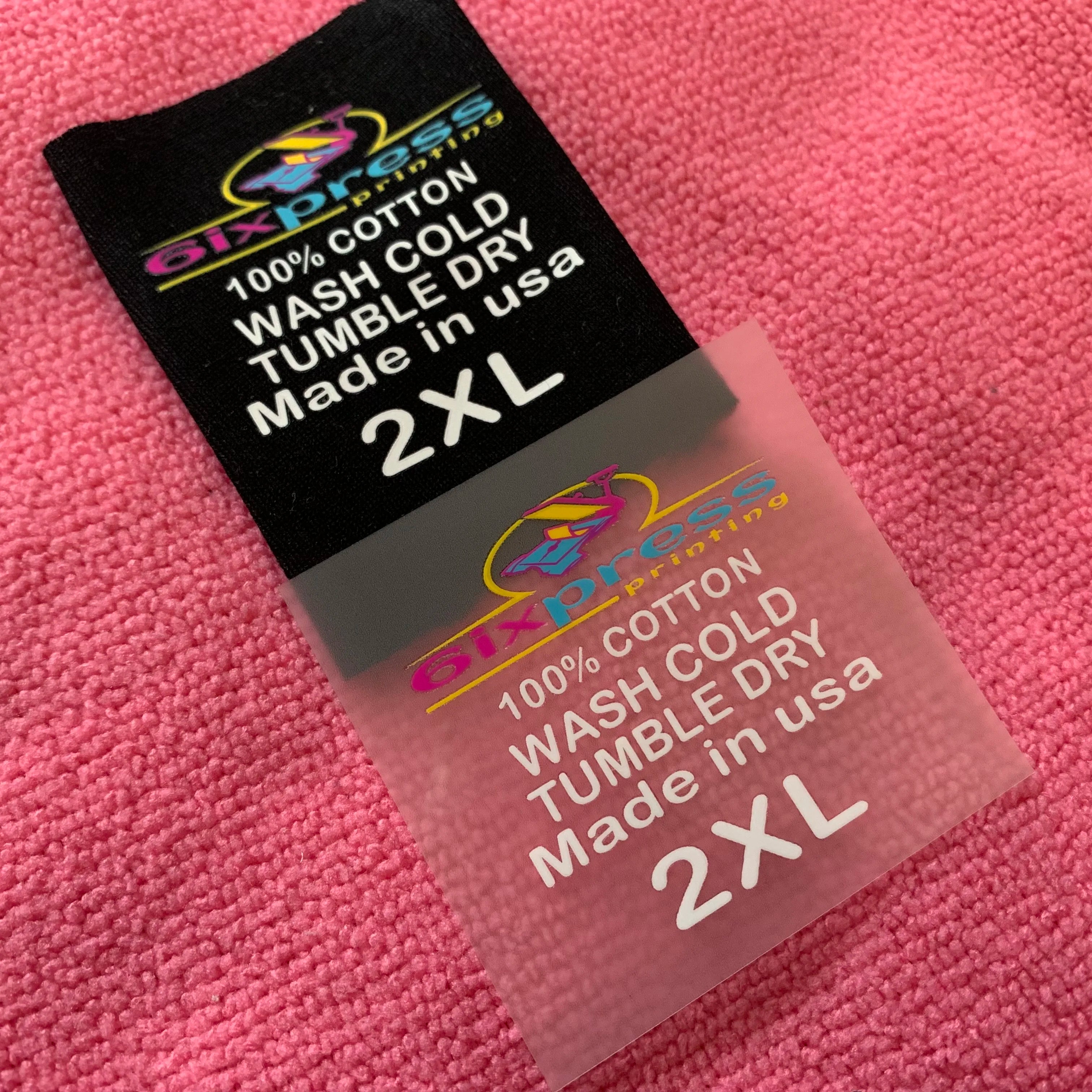 Printing 4 Colors Washing Sizes Thermal Transfer Labelcompany logo Heat Press Transfer Label for Collar