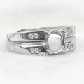 Sterling Silver 6*8mm Semi Mount Men's Ring Frame Empty Blank Claw Setting S925 Base Holder Without Center Stone for DIY Inlay