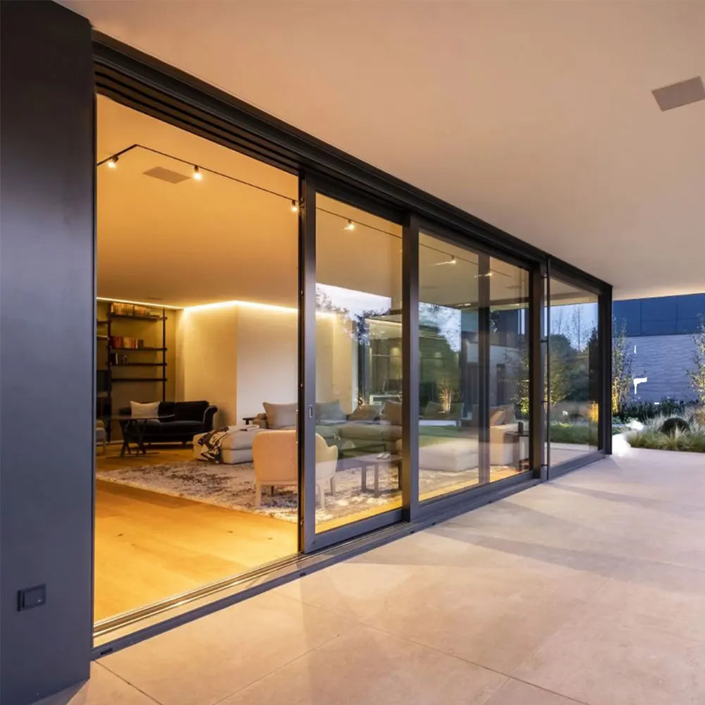 Sliding Doors for Home Aluminum Alloy Glass Sliding Doors Toughened Glass Heavy Duty Push-pull Doors