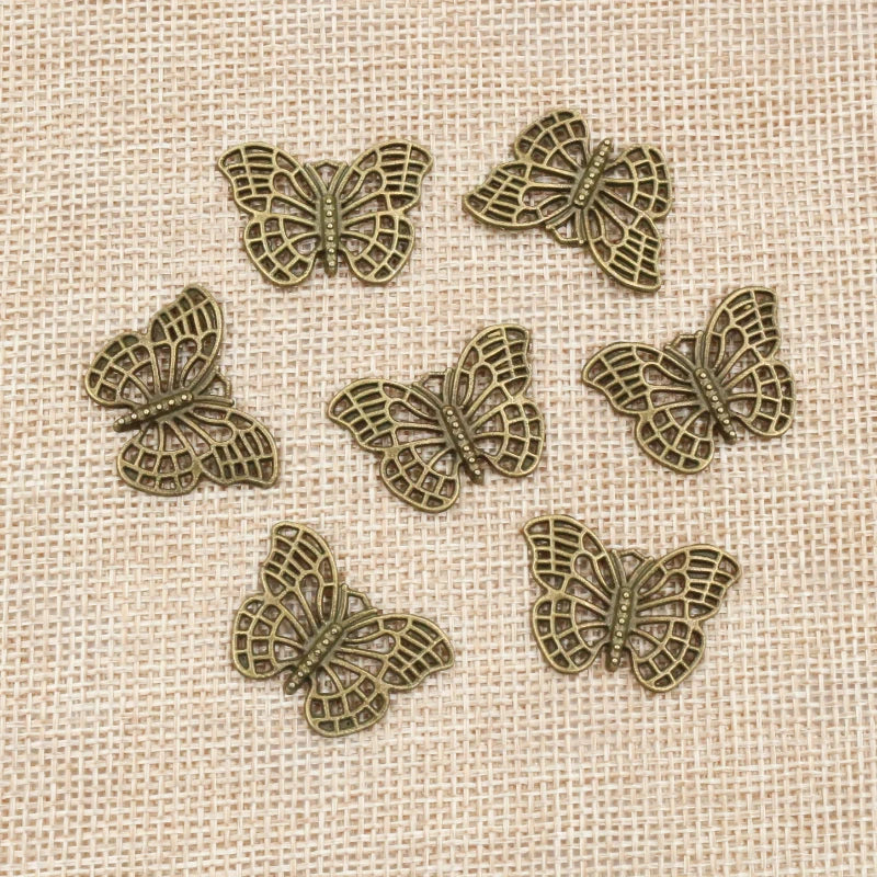 10pcs  26x18mm Antique Bronze Butterfly Handmade Charms Pendant DIY Craft Jewelry Making Findings for Bracelet Necklace
