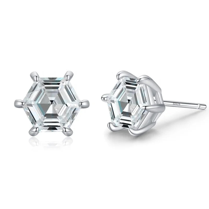 ED3187 Luxury Six Claws CZ Zircon 925 Sterling Silver Earrings Fine Jewelry for Women Wedding Engagement Party