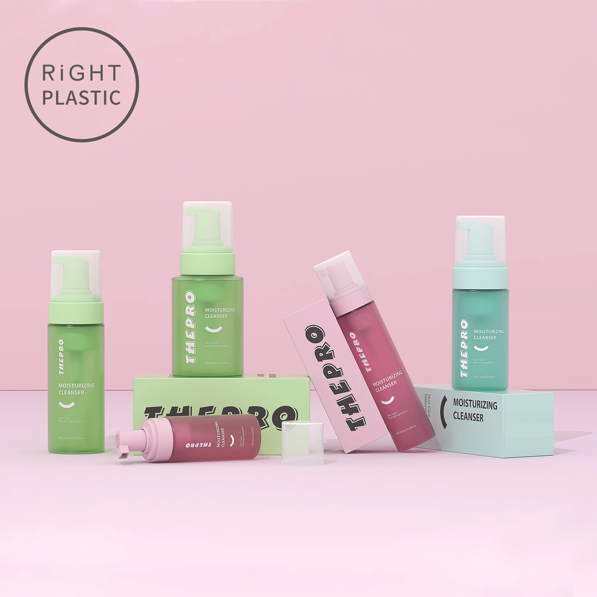 Foam Bottles for Face Cleanser PET Plastic Containers Multiple Capacities