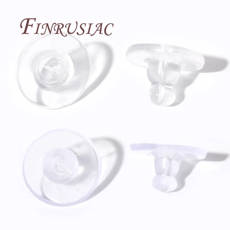 100pcs Silicone Ear Back Stoppers Fasteners & Plugs for DIY Earrings Jewelry Making Essential Accessories for Artisan Hobbyists