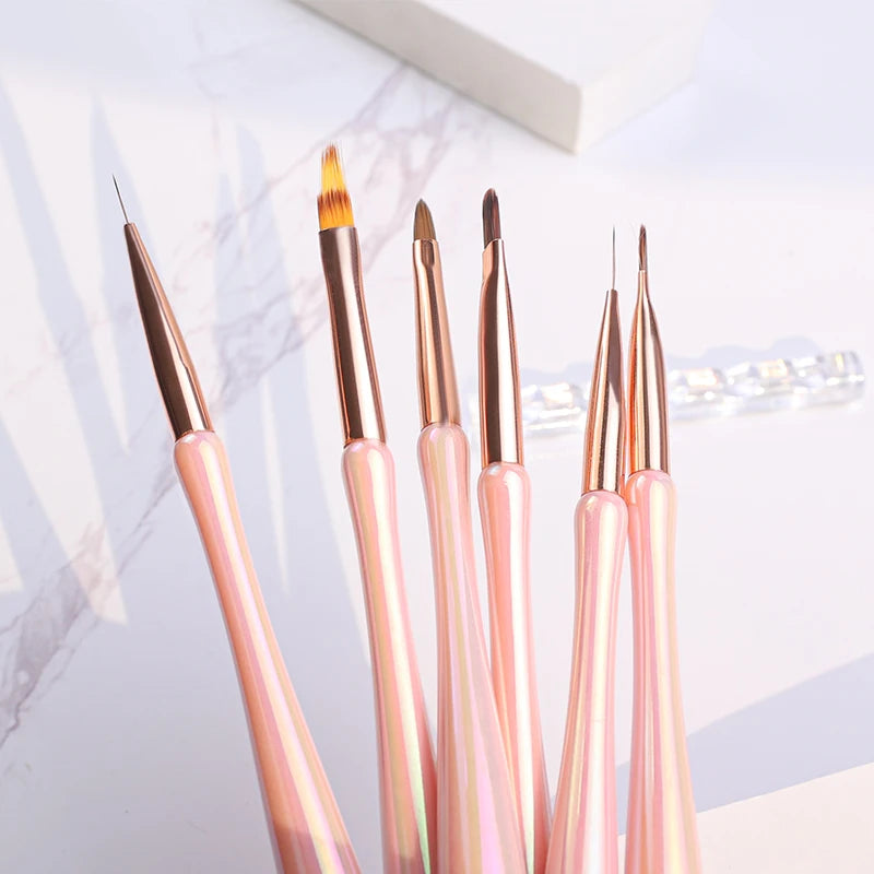 Aurora Soft Slender Pink Nail Gel Brush UV Nail Polish Painting Drawing Pen Made of Durable Nylon