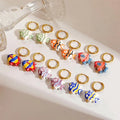 New Colorful Porcelain Fish Stainless Steel Hoop Earrings Animal Earrings Chinese Jewelry