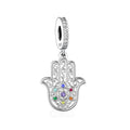 Fit Original Brand Charm Bracelet 925 Sterling Silver Hasma Hand Lotus Yoga Chakra Bead for Women Student Jewelry