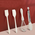4-Piece Cream Kitchen Cake Making Tool Set New Silicone Baking Mixer Spatula Whisk Food Clip Scraper Brush