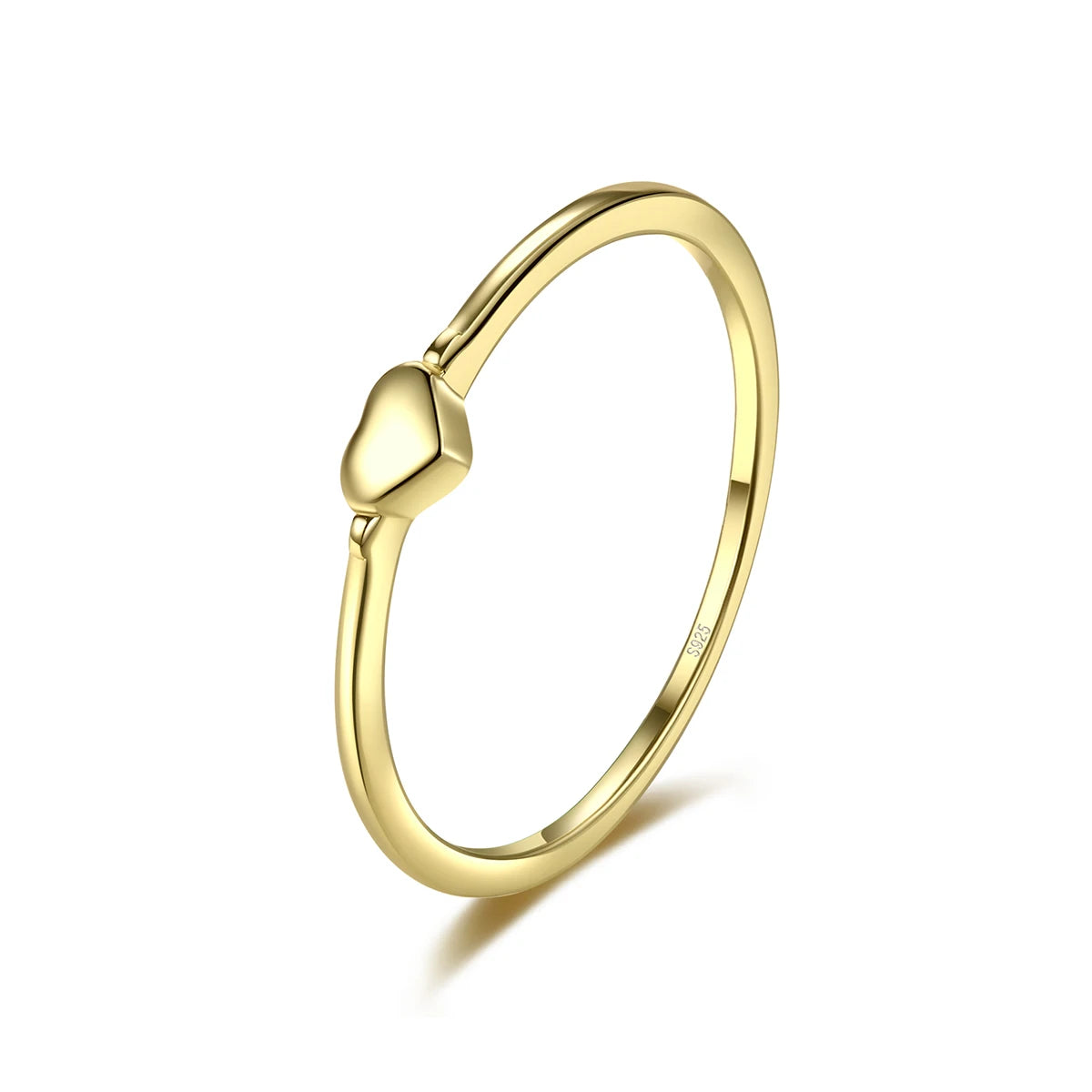 CZCITY Love Jewelry 925 Sterling Silver Ring 14K Gold Plated Vermeil Romantic Eternity Heart Ring for Women Engagement