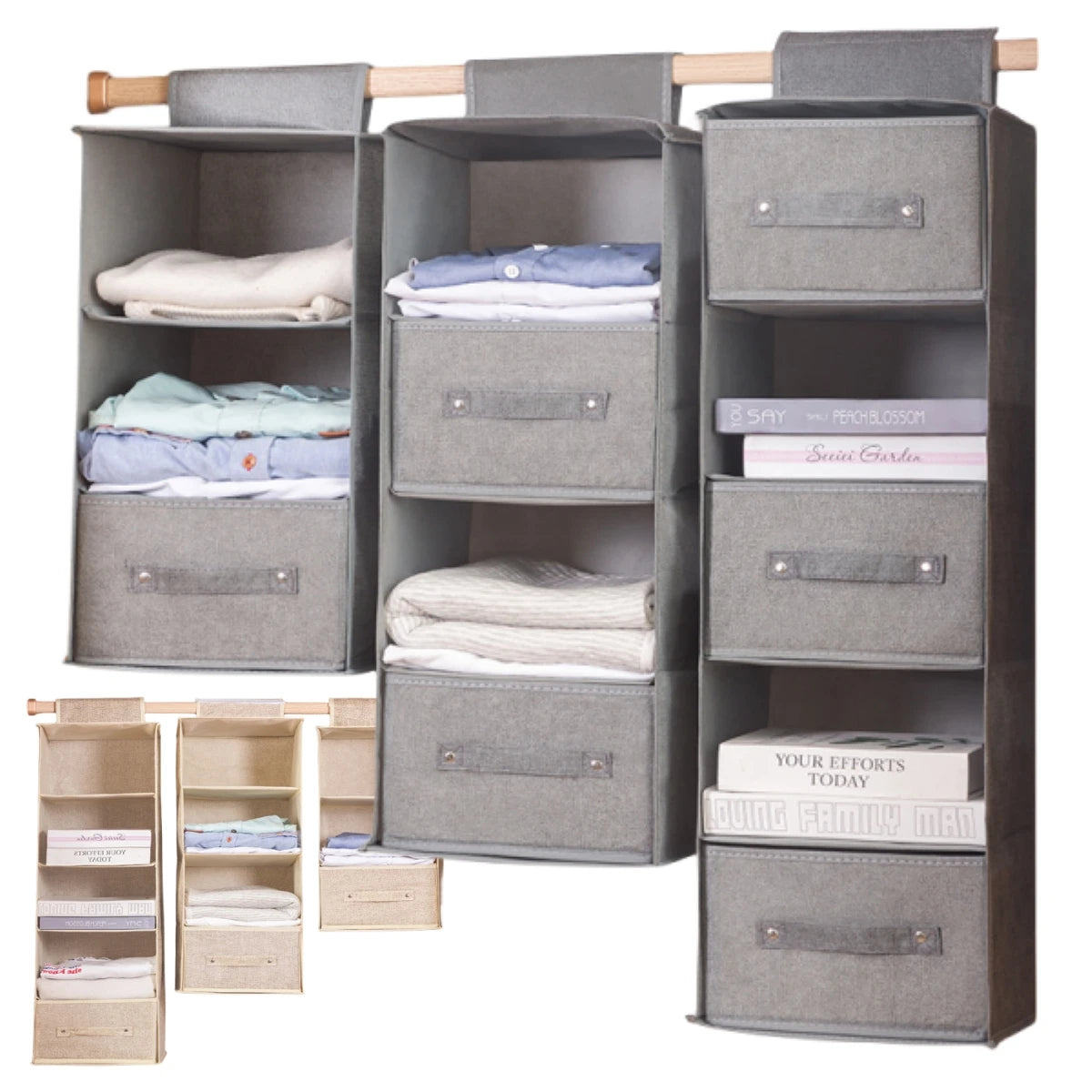 Dormitory Wardrobe Storage Artifact Bed Finishing Hanging Underwear Storage Bag Household Multi-layer Box Dust Bag