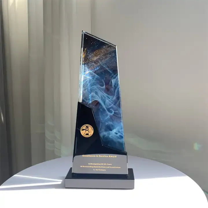 Guangzhou Wholesale Wangzhe Custom 3D Laser Engraved UV Printed K9 Blank Crystal Sports Style DIY Trophy Awards Marble Glass