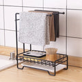 2 Tiers Kitchen mesa Metal Rag storage rack With water tray Washing Sponge organize Drain holder sink dishcloths Hanging Shelf