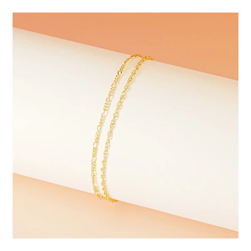Bulk in Stock S925 Sterling Silver Bracelet Double Layer Wear Flower Female Chain Water Chain