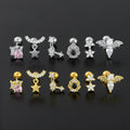 Hot Selling Creative Animal Zircon Earrings 18K Gold Plated Brass Earrings Fashion Jewelry Geometric Earrings Stud for Women