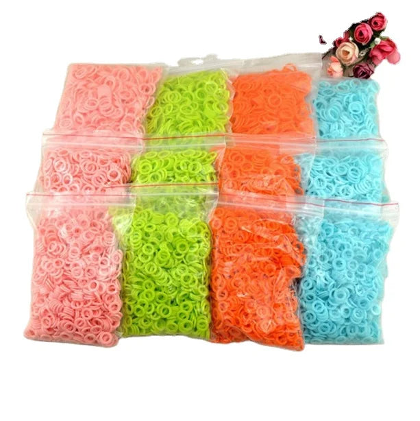 Knitting Stitch Markers Rings Colorful Plastic Stitch Counter for Knit Crochet 1000pcs/bag