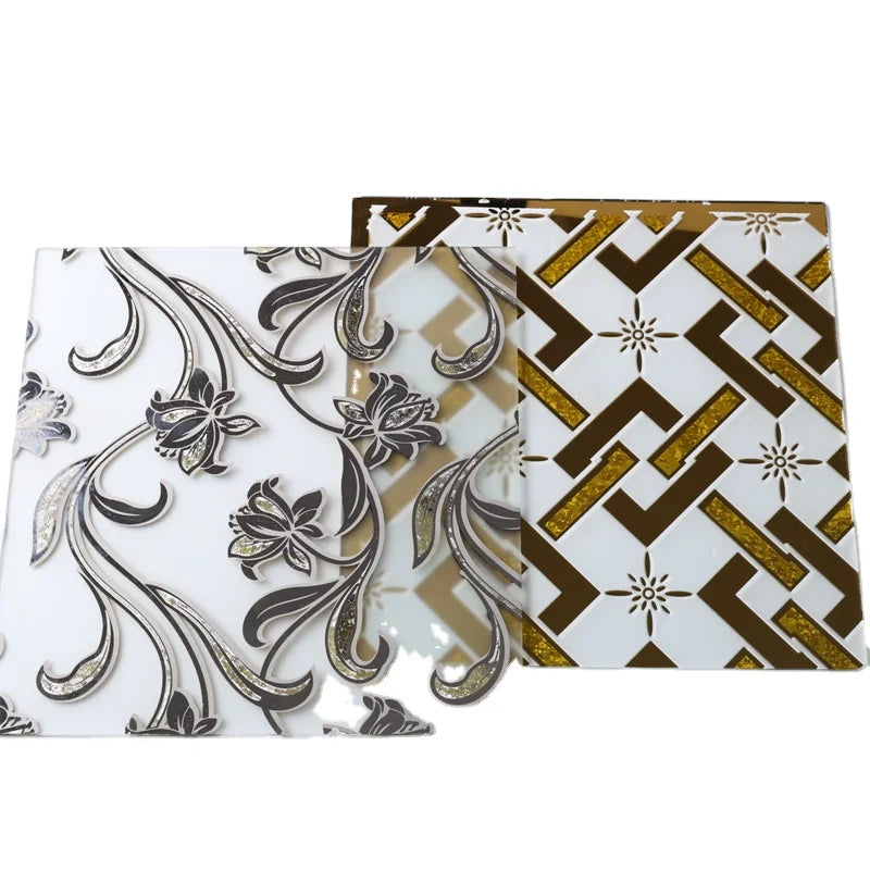 Unique 3.5mm-5mm Acid Etched Ice Flower Decorative Glass Various Pattern Design