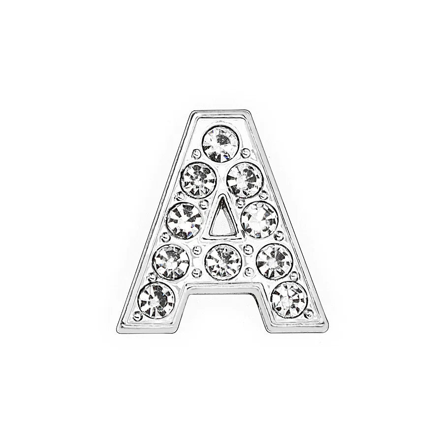 8 mm Full Rhinestones Slide Alphabet Letters Charms A-Z Alphabet Charms for DIY Necklace Choker Wristbands Bracelets Jewelry