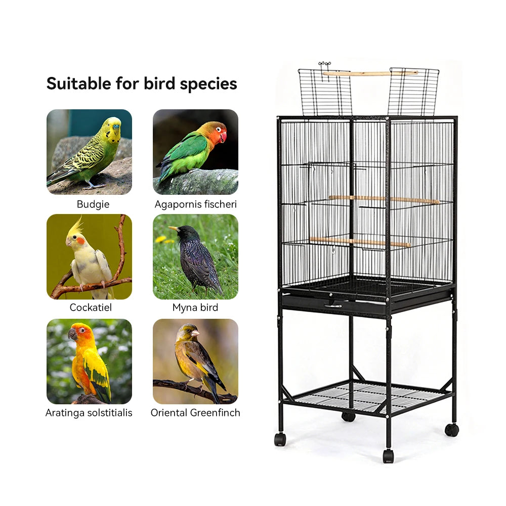 G-211217-3 Flat Top Upgrade Transparent Viewing Home Large Luxury Bird Cage