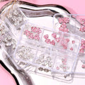 6 Gird/box Nail Diamond Alloy Combination Pile Diamond Nail Jewelry 3D Super Shinning Nail Art Charms