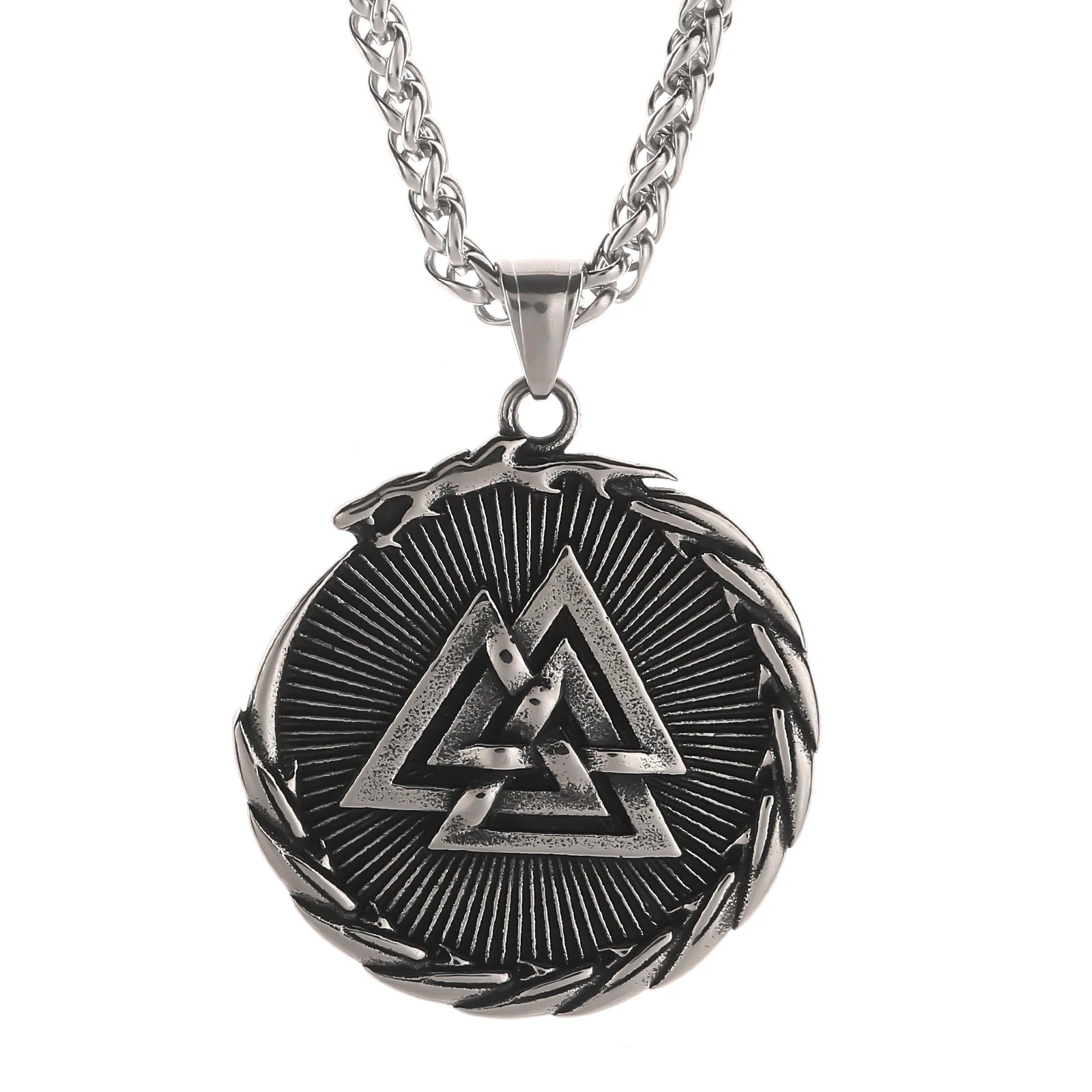 Viking Jewelry Stainless Steel Viking Valknut Necklace Viking Necklace