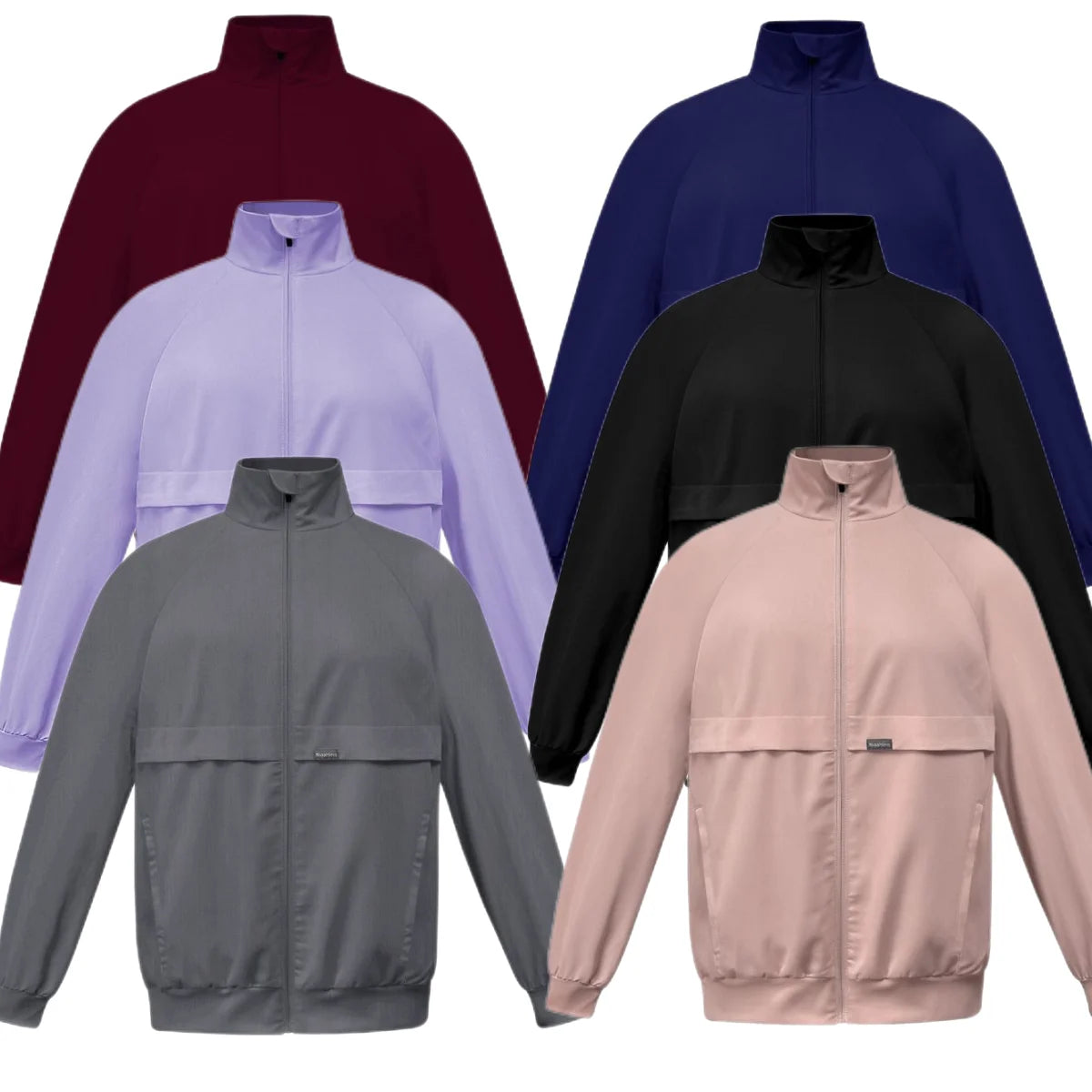 52002 Polyester Rayon Spandex Stretchy Zipper Mens Sports Overcoat Scrub Tops Nurse Fleece Jacket Medical Scrub Set